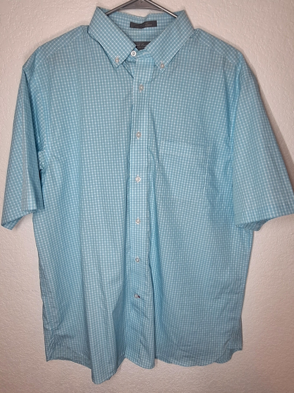 Daniel Cremieux Signature Collection Light Blue Plaid Button Down Shirt Size L